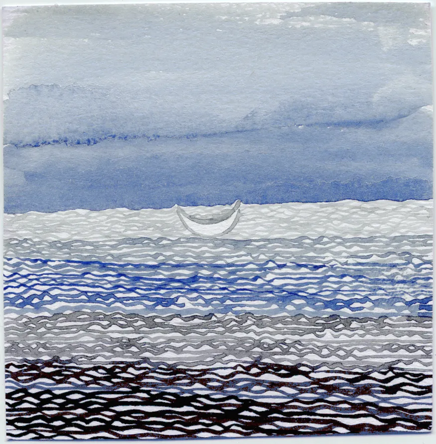 Moonboat, 2021. Drawing by Cassandra Tankó
